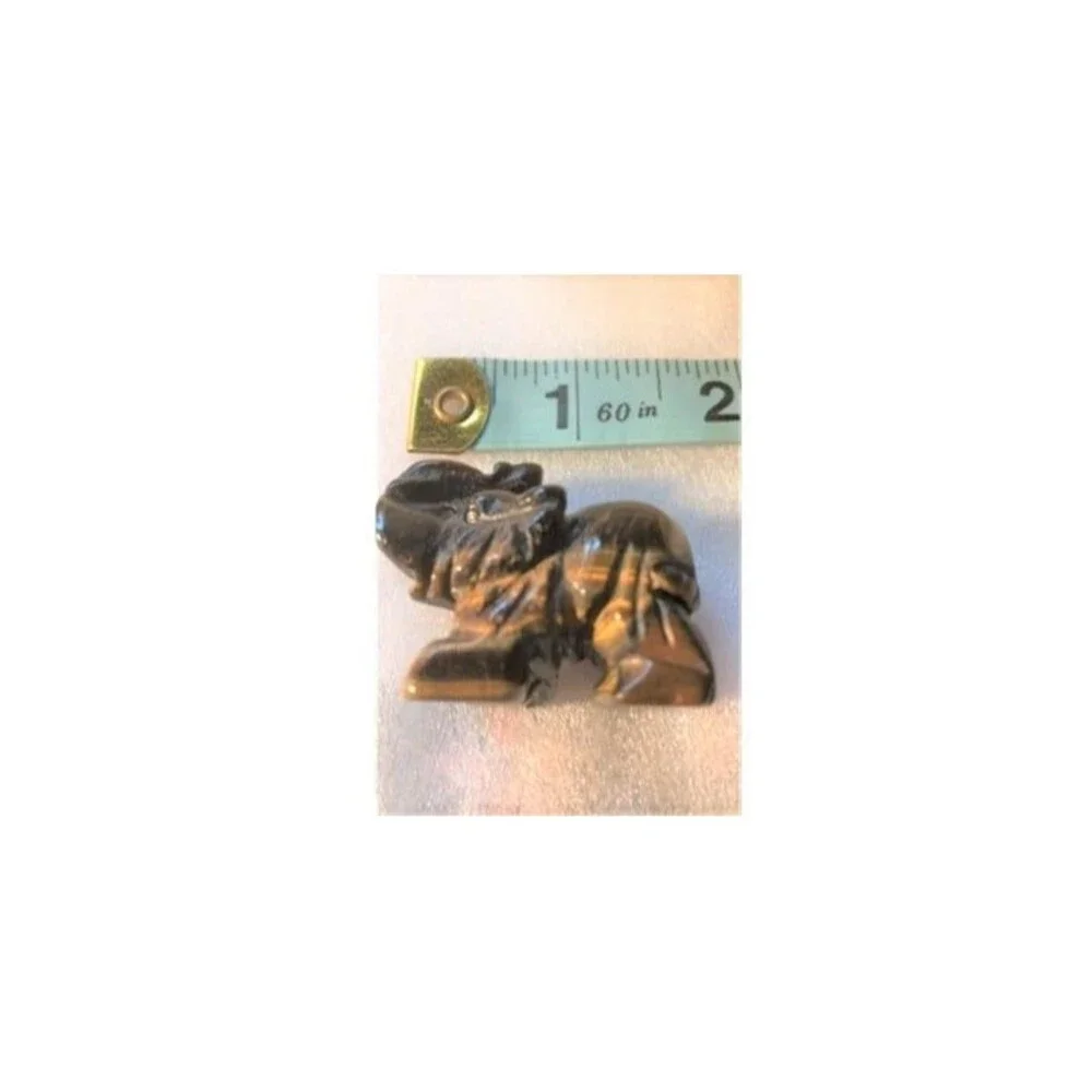 Yellow Tiger Eye Elephant Carving